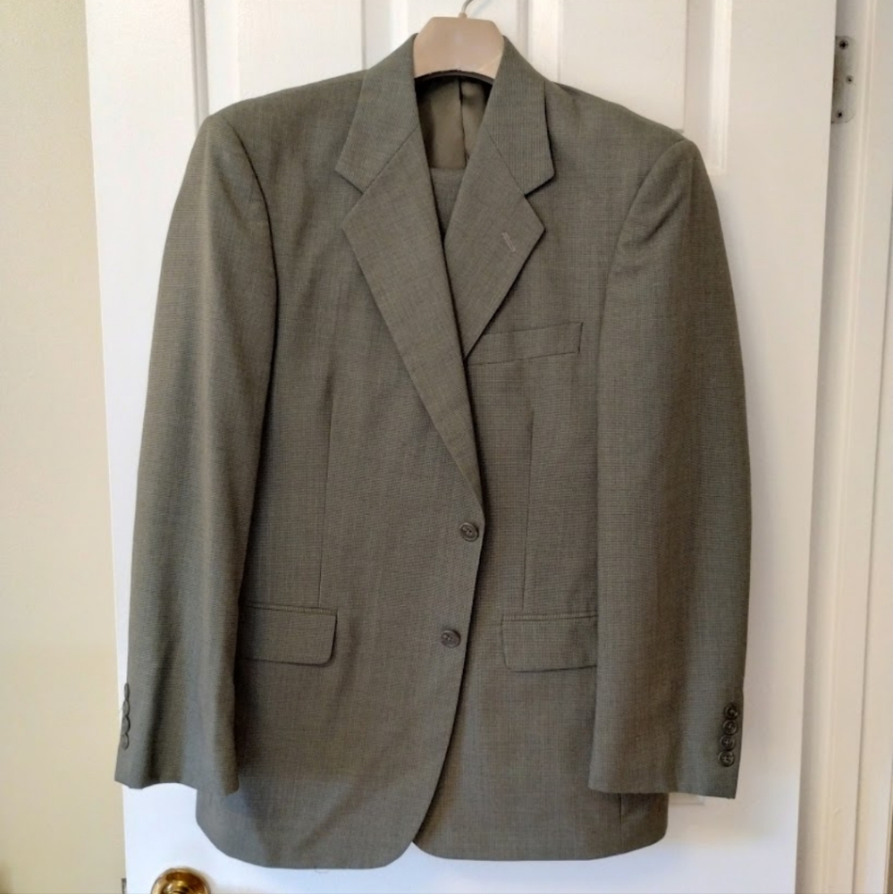 Kilburne and Finch 2pc Suit Mens Glen Plaid Wool Blend Blazer And Pants - Picture 2 of 13